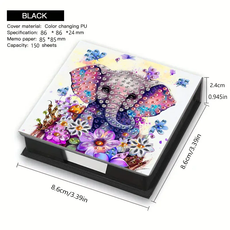 1 DIY Animal-Style Diamond Art Label Box, A Paper Note Label Box Suitable for Study and Office Use