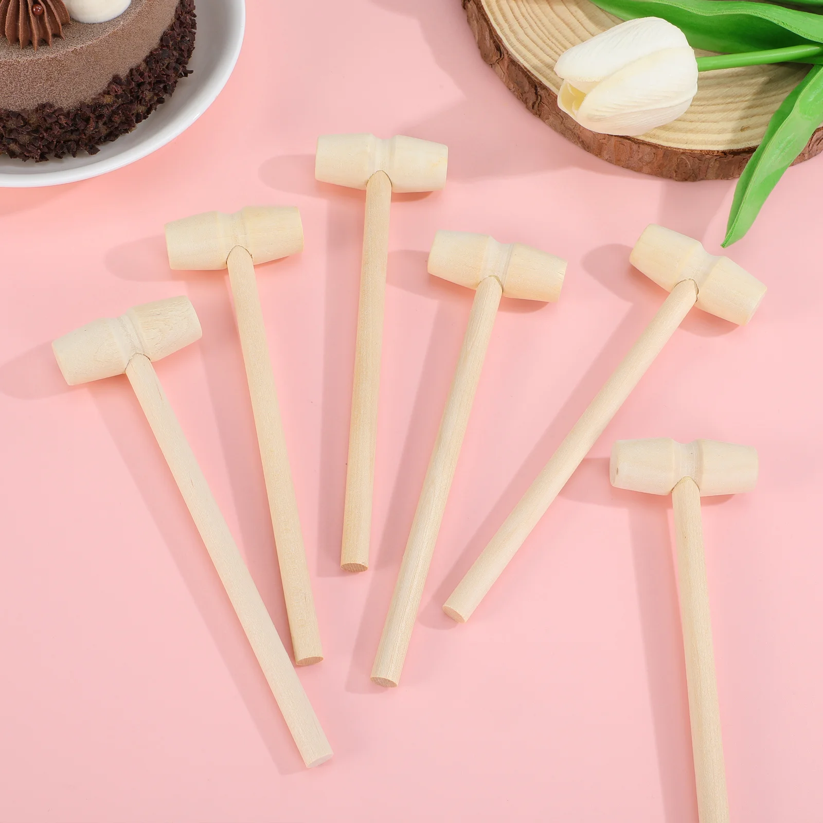 20 قطعة مطرقة مطرقة خشبية قصف صغير للطفل اليد التنسيق العين تطوير الرضع الخشب يطرق أداة الصغار الفتيات #2