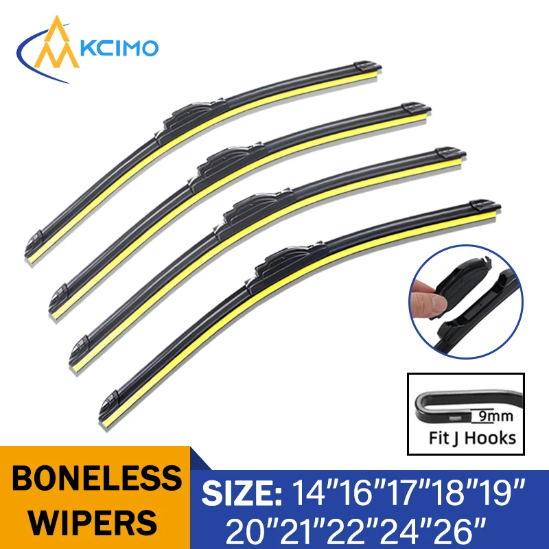 1Pc Car Wiper Blades Universal U-type Soft Rubber Boneless Wiper Durable Reduce Noise Car Wiper 14