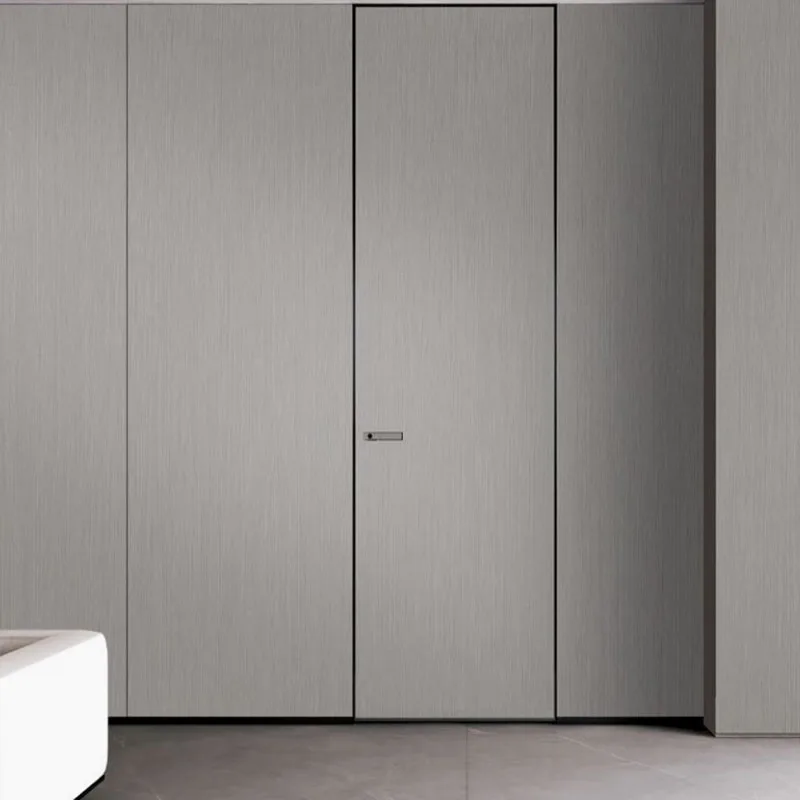 

#Modern Commercial Frameless Interior Flush Concealed Invisible Wood Door Room Hidden Secret Bedroom Door