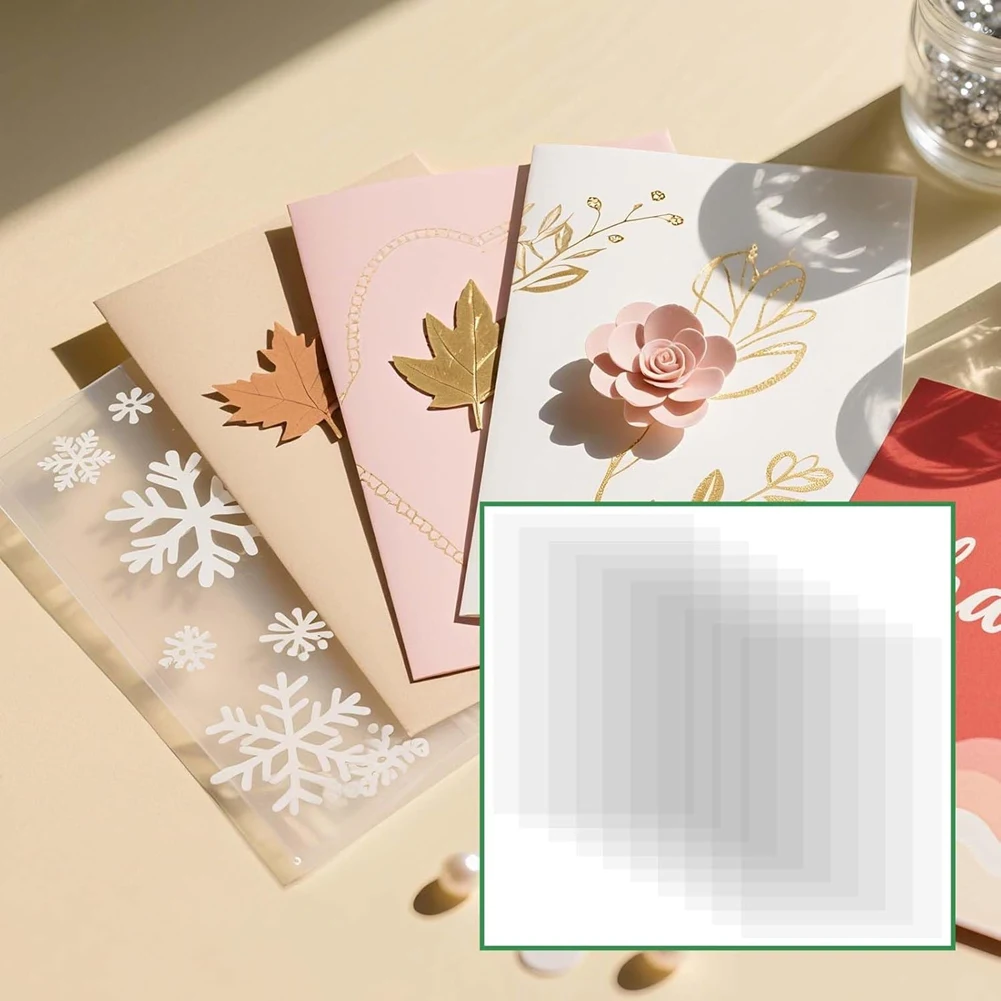 

Ацетатные листы, прозрачные, термостойкие, прозрачные для изготовления карт, 10 шт., 4,3 х 6,3 дюйма, пластик для обертывания