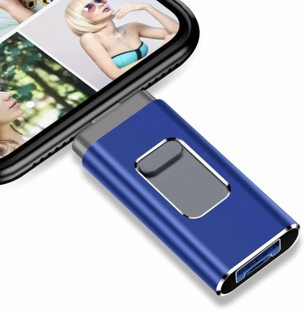 

Высокоскоростная флешка USB 3.0 4-в-1, совместимая с iPhone, Type-C, Android и ПК, портативный внешний накопитель, фотопамять для iPhone