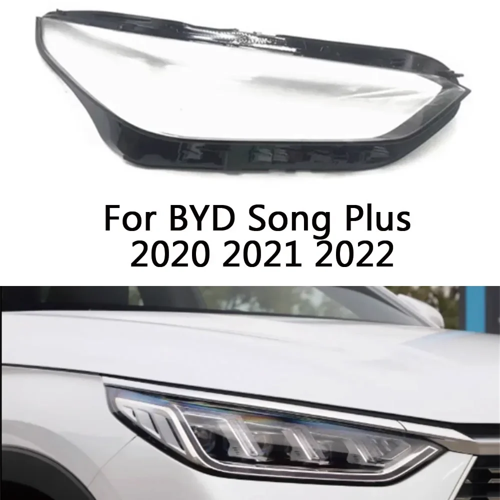 

HTTCY For BYD Song Plus 2020 2021 2022 front Car Headlight Cover Lens Shell Lampcover Lampshade Headlamp housing