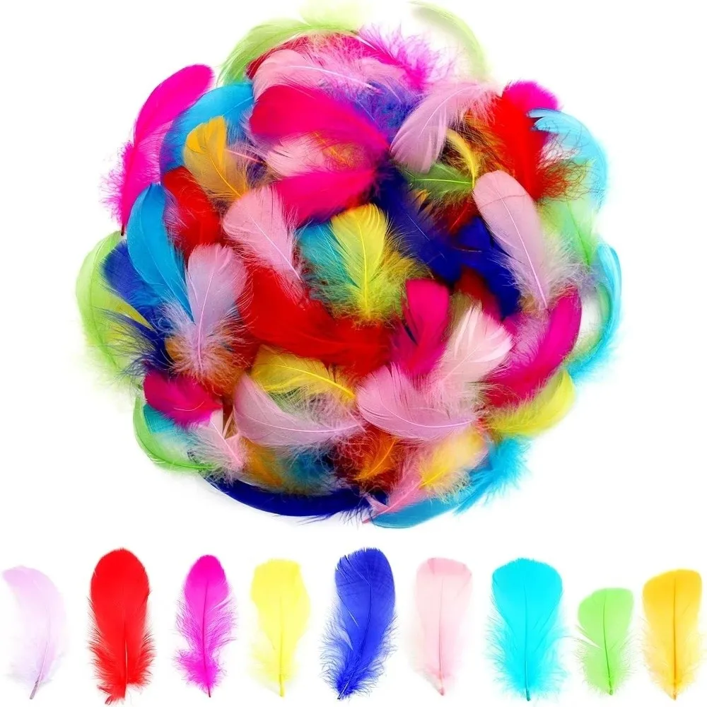 50PCS Natural Feather Natural Goose Feathers Lightweight Colorful DIY Feather Accessories Soft Texture Decorative Goose Feathers