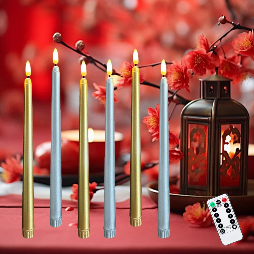 LED Flameless Taper Candles Lights with Remote, Battery Operated LED Candlestick Flameless Long Candle Lamp for Home Party Decor
