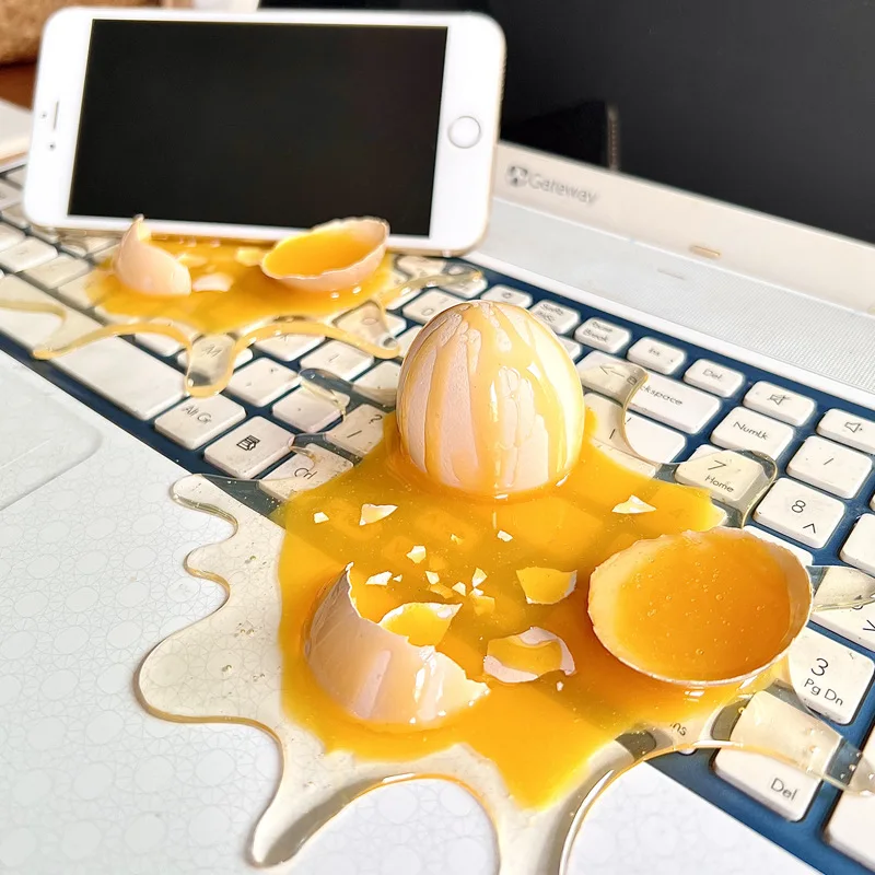 Realistic Egg Prank Prop, Artificial Flip Cup for Party Gimmicks, Home Decoration Photography