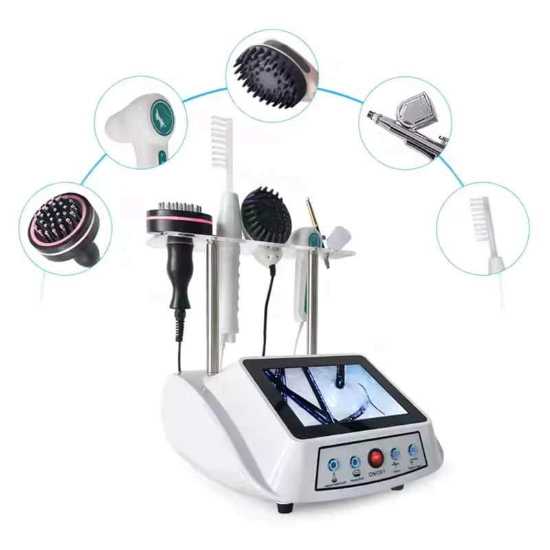 5 in 1 High Frequency Hair Growth Vibration Massage Comb Machine with Scalp Detector Repair Damaged Hair Treatment