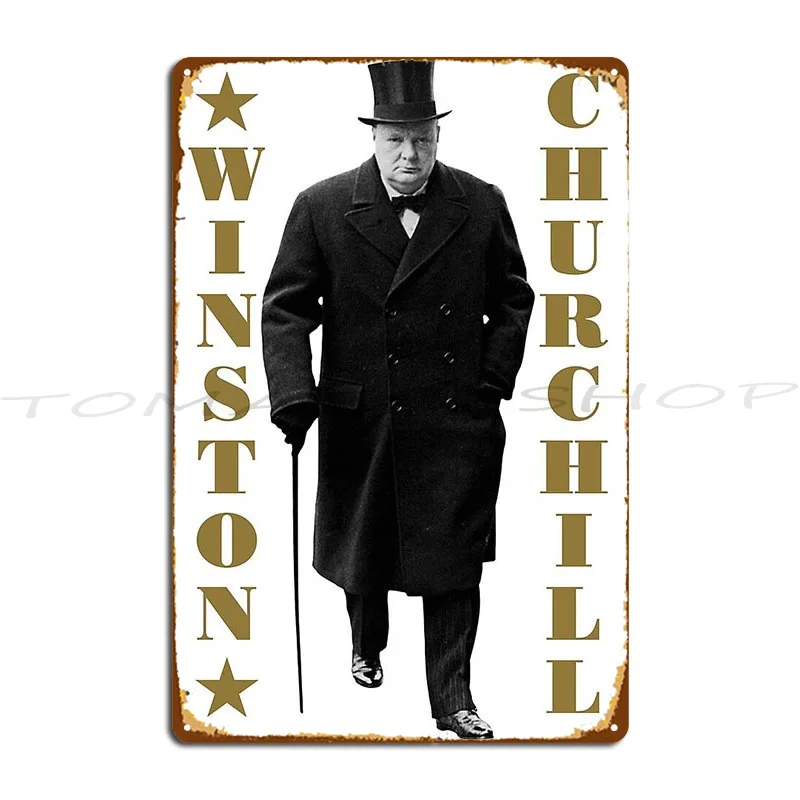 Winston Churchill Effort Inspirational Quote  Metal Sign Wall Mural Wall Plaque Party Garage Plaques printed  Tin Sign Poster