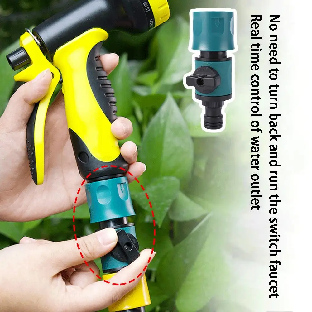 Garden Hose Quick Connect Coupler - Shut Off Valve Adapter for Watering Irrigation System Tap Faucet Fitting In-Line Connector