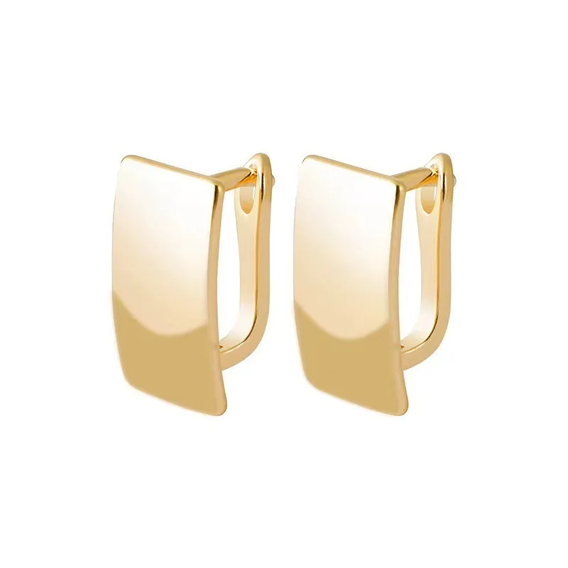 

Chunky Rectangle Gold Leverback Earrings 316L Stainless Steel Hypoallergenic Tarnish Free Women MURMUR