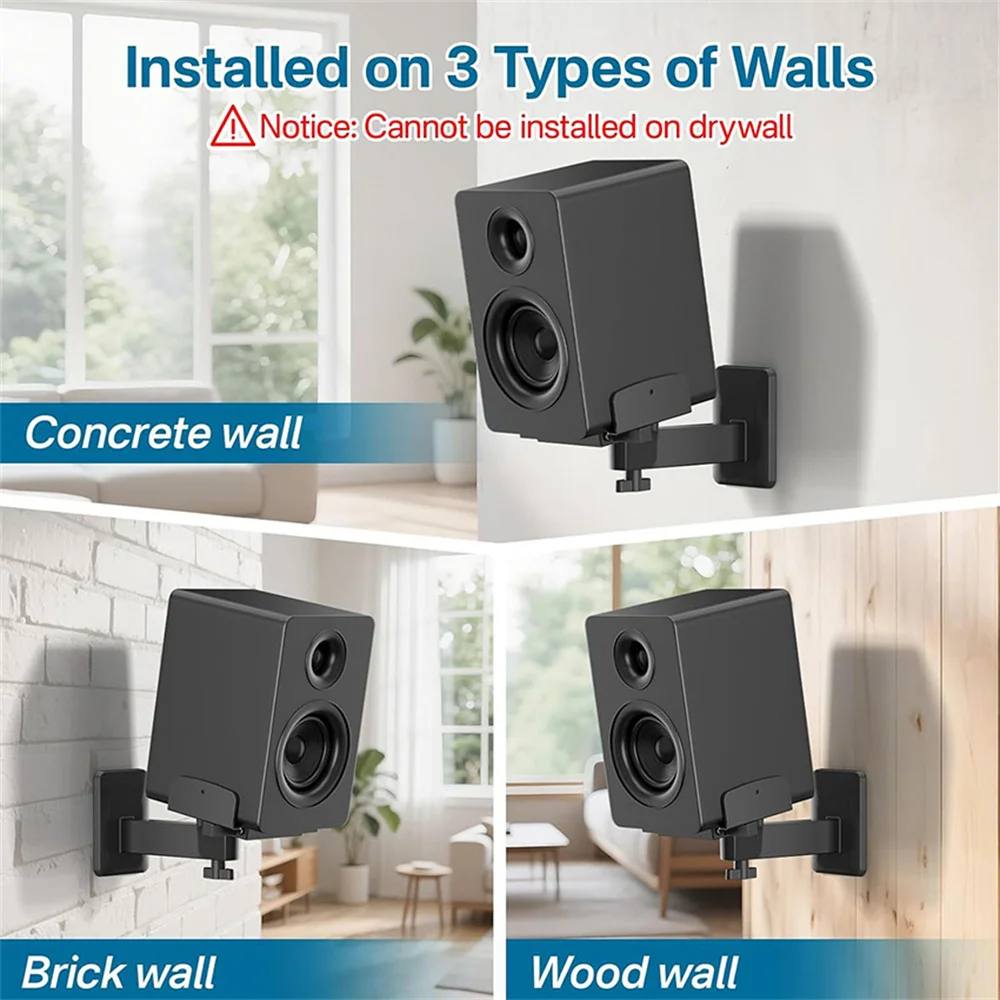 Double Clamp Speaker Wall Mount Surround Sound HIFI Adjustable Angles Wall Bracket For JBL Rack Holder Stand Speaker Accessories - view 5