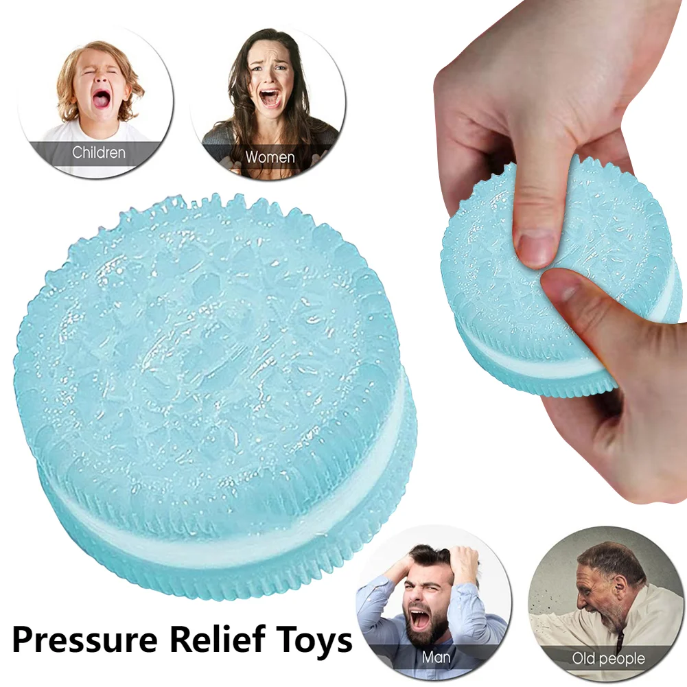 Big Oreo Table Handmade Stress Pressure Relief Squishy Toy Fidget Biscuit Pinching Toy Simulated Cookies Fidget Decompression To