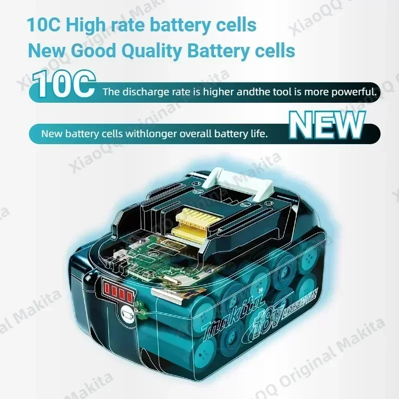 100% New Makita 18V Rechargeable Battery 10C 5.0Ah/6.0Ah.15C 9.0Ah lithium battery compatible BL1830 BL1860 BL1840 BL1850 BL1815