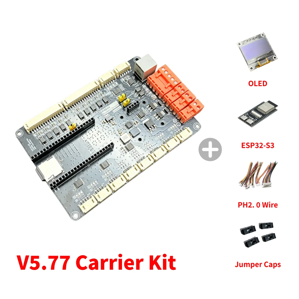 PiBot FluidNC GrblHAL ESP32-S3 8-assige CNC-controller V5.77, inclusief behuizing.