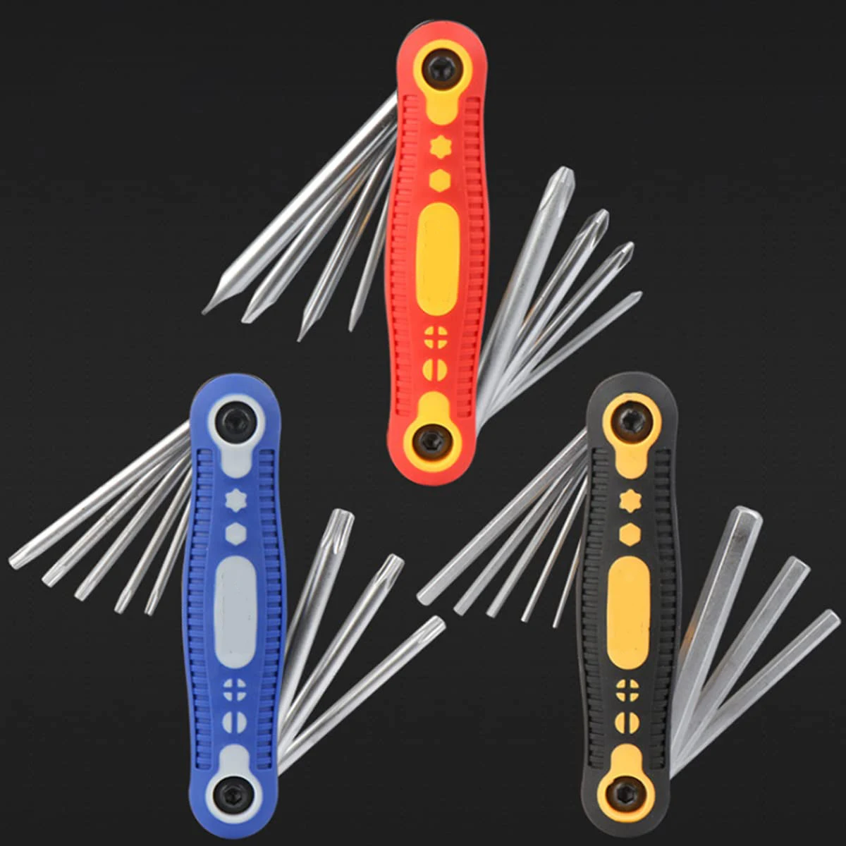 8 in 1 Multifunctional Precision Screwdriver Folding Set Household Screwdriver Cross Plum Blossom Suit 8Pcs  Repair Tool Kit