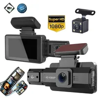 3 Lens Dash Cam 3 inch Screen 170° DVR Dash 1080P HD Camera Car Driving Recorder Night Vision Cycle Video Drive Recorders