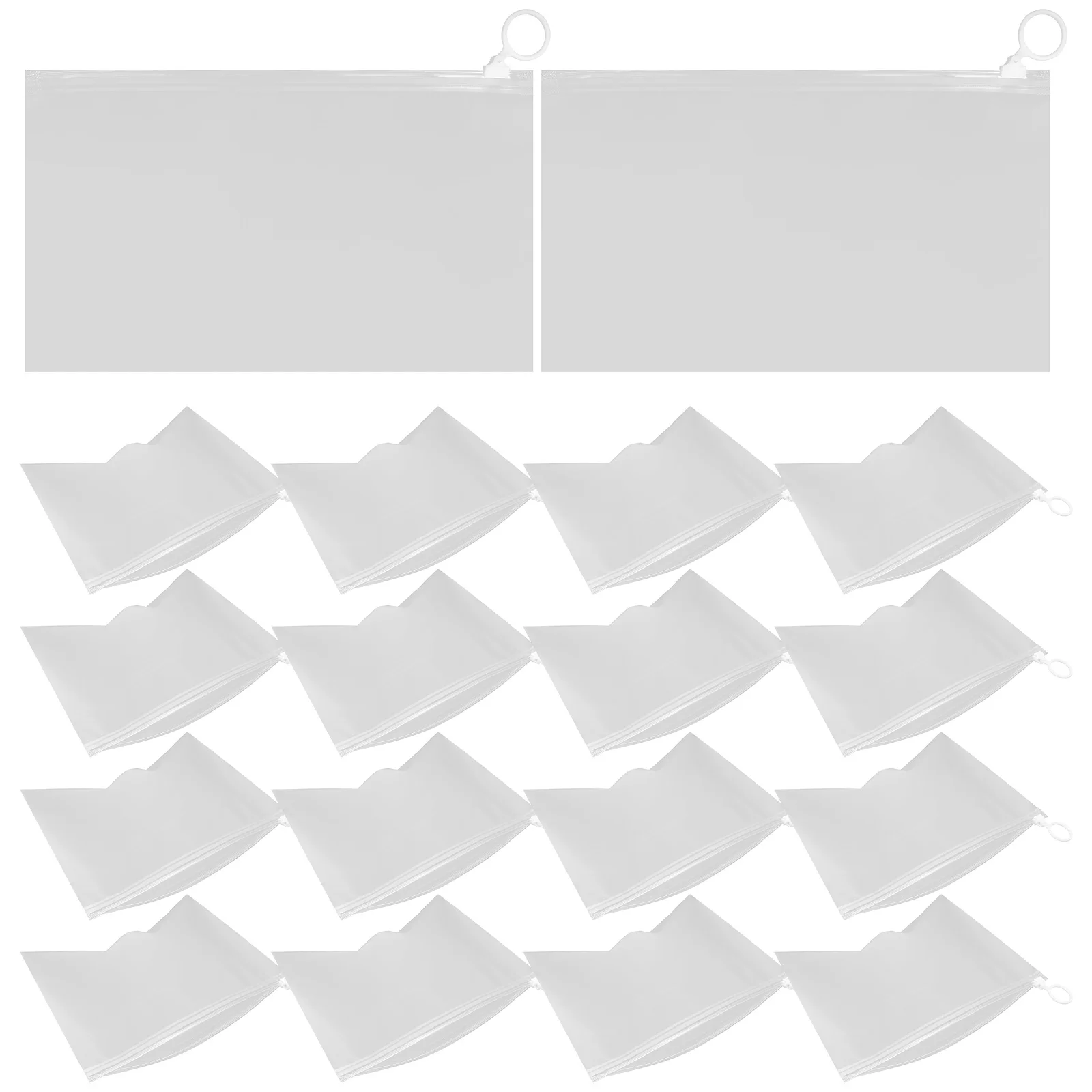 

20pcs Zipper Pen Pouches Large Capacity Lightweight Stationery Bag For Pencils Pens Rulers Scissors