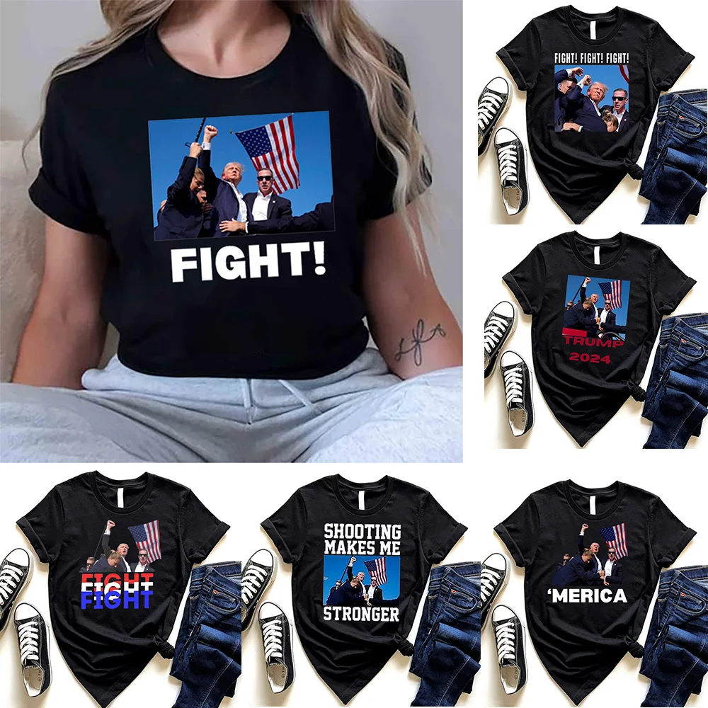 

Новые модные футболки с принтом Трампа для женщин и мужчин, модные футболки с коротким рукавом, топы с убийцами