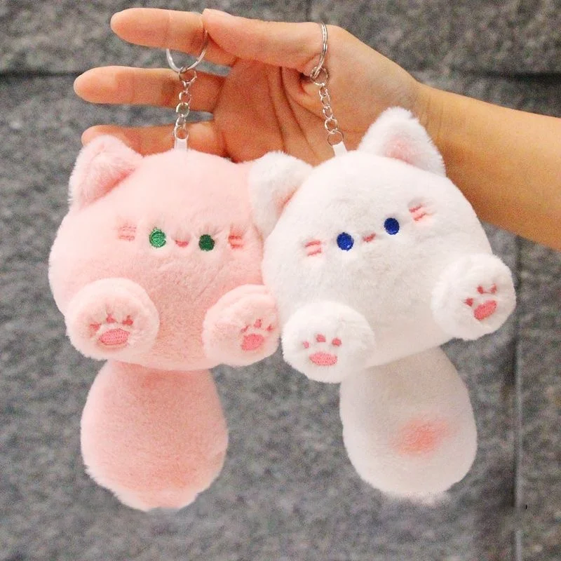 Süße Squeak Cat Serie Plüschpuppe Schlüsselanhänger Rucksack Anhänger Squeeze The Tail For A Sound Trendige Spielzeugüberraschung Sammeln Sie Mädchengeschenke