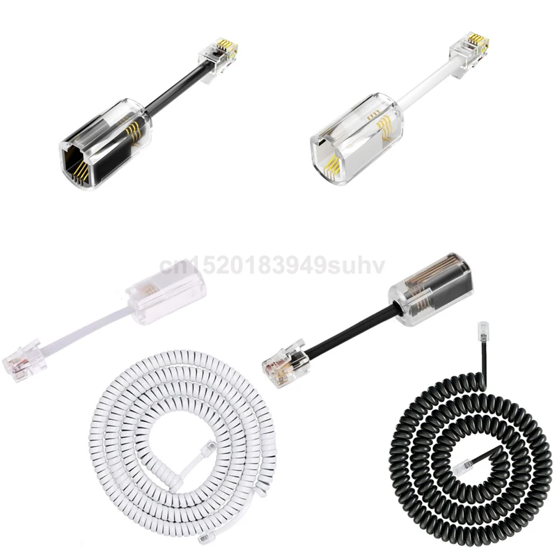 1PC/1ชุดสายโทรศัพท์ชุดสายสำหรับกักเก็บและหูโทรศัพท์สาย RJ9สำหรับโทรศัพท์พื้นฐาน