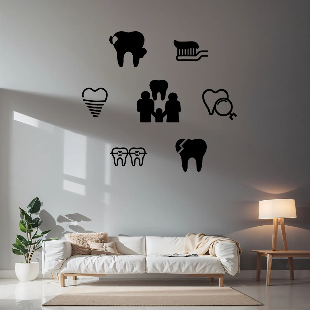1PC Lovely Dentist Decorative Sticker Waterproof Home Decor Pvc Home Decoration Accessories