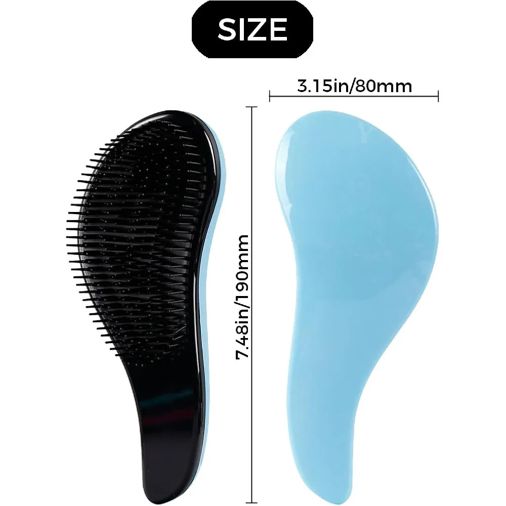 Detangling Hair Brush, Small Size Anti-Static Massage Comb for Women, Flexible Bristles for Smooth and Tangle-Free Hair, Travel-Friendly Portable Hairbrush (Random Color)