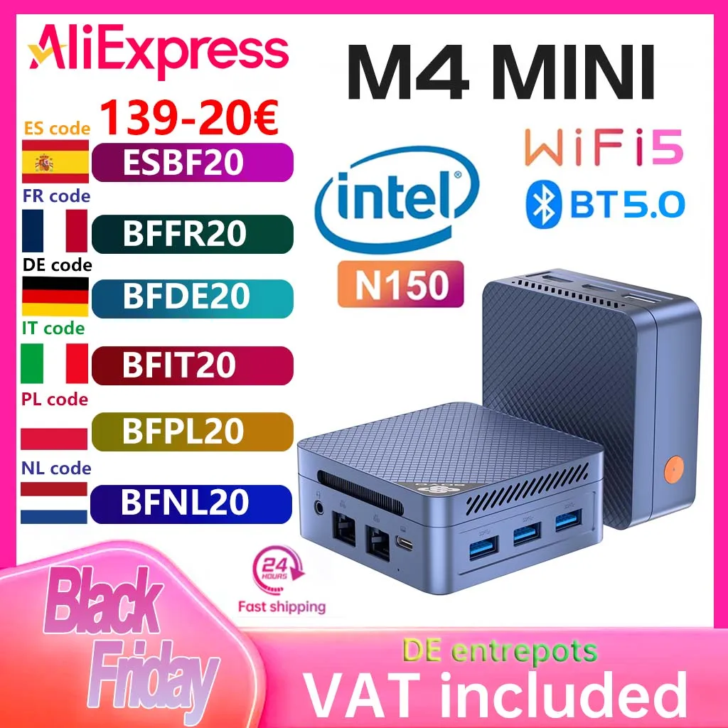 Mini PC SOYO Intel Twin Lake N150 Procesador LPDDR5 12GB RAM 512GB ROM Windows 11 Pro MiniPC WiFi 5 Desktop Computer