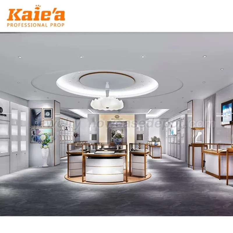 Custom Design Juweliergeschäft Design Metall Juweliergeschäft Glas Theke Display Vitrine