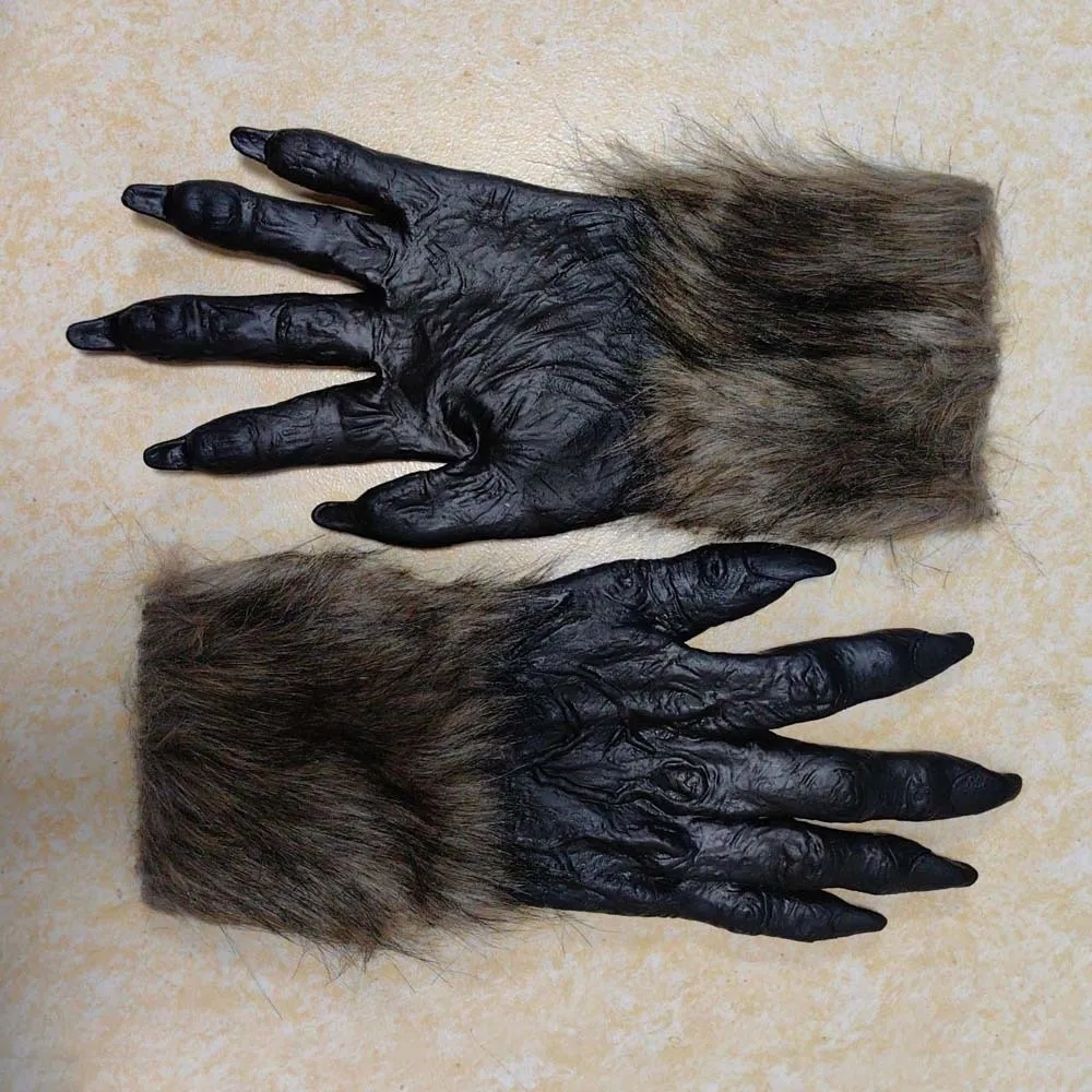 Costume Accessories Creepy Halloween Gloves Realistic Flexible Werewolf Hands Durable Long-nailed Cosplay Mittens Photography