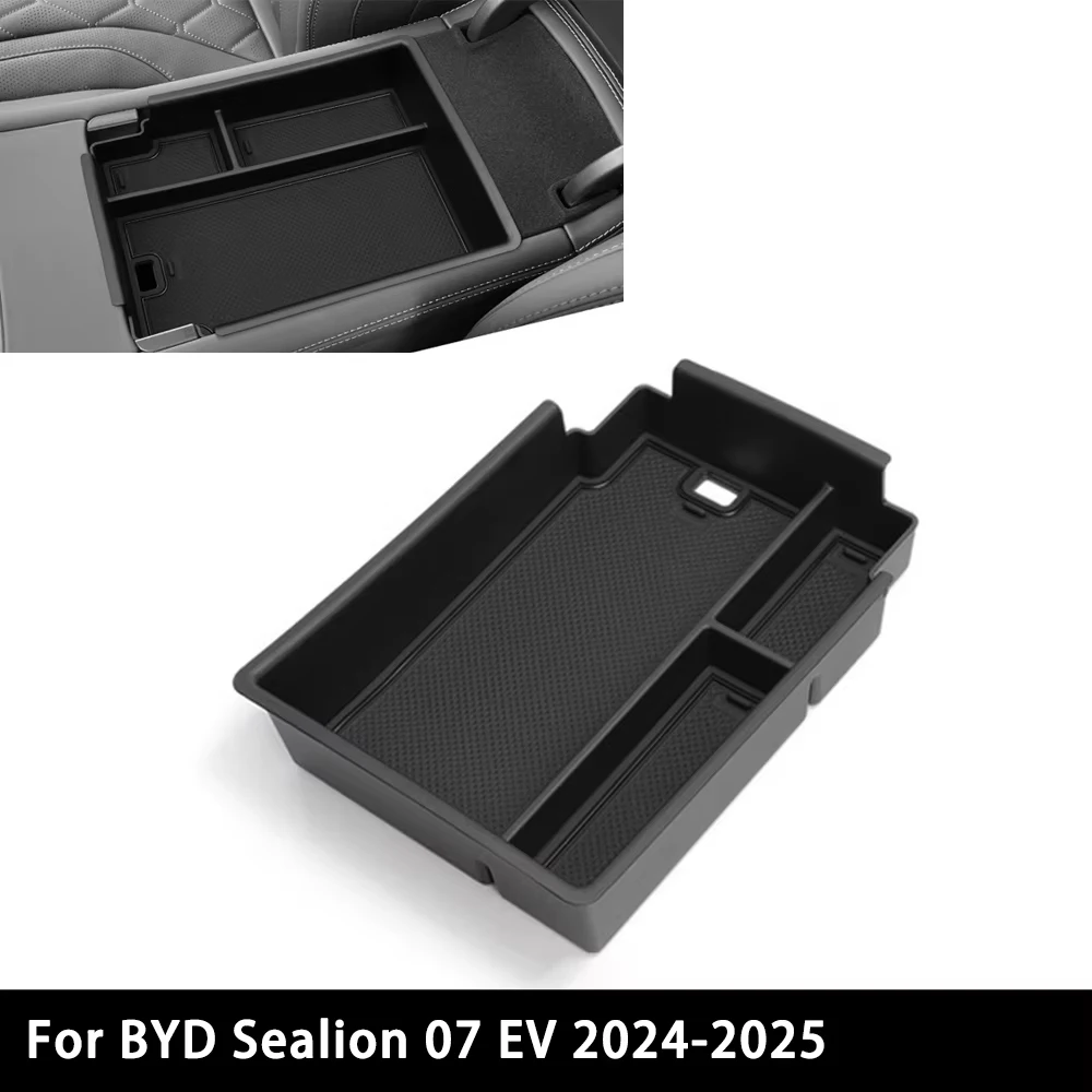 Car Storage Box For BYD Sealion 07 EV 2024 2025 (armrest not for Korea version) Car Tray Cup Box Organizers Accessories Tidying