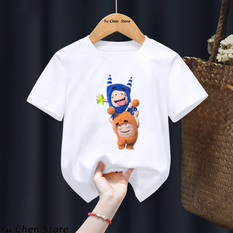 2022 New Oddbods Hot Sale Children T-shirt Funny Cartoon Oddbods Graphic Print Boys Tee Summer Casual Kids Tops Cute Girls Tees