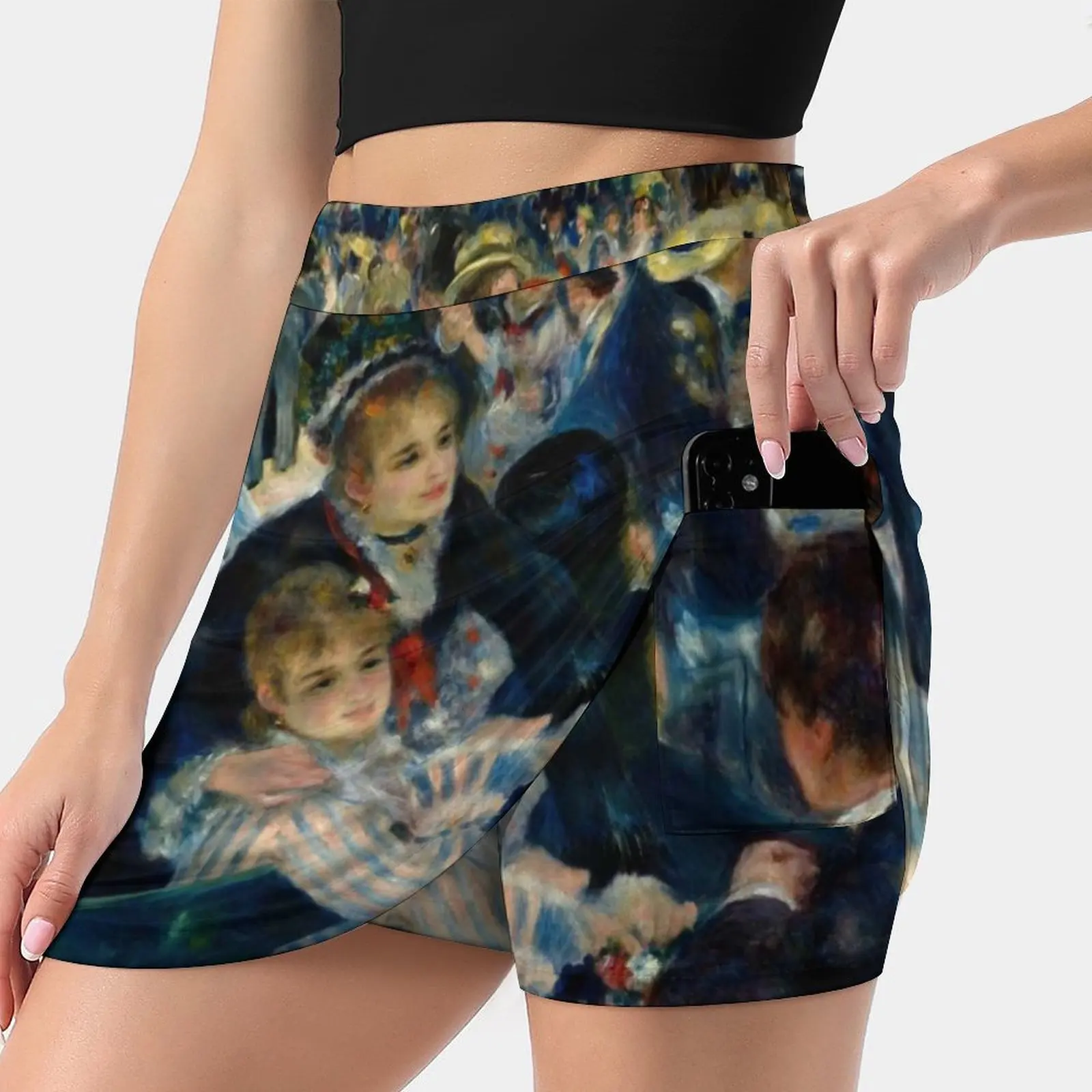 

Renoir-Dance At Le Moulin De La Galette , 1876 Women's skirt Sport Skort Skirt With Pocket Fashion Korean Style Skirt 4Xl