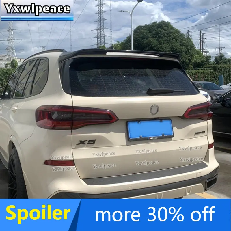 

For BMW X5 G05 2018 2019 2020 2021 ABS Material Unpainted Color Carbon Fiber Appearance Rear Roof Spoiler Body Kit Accessories