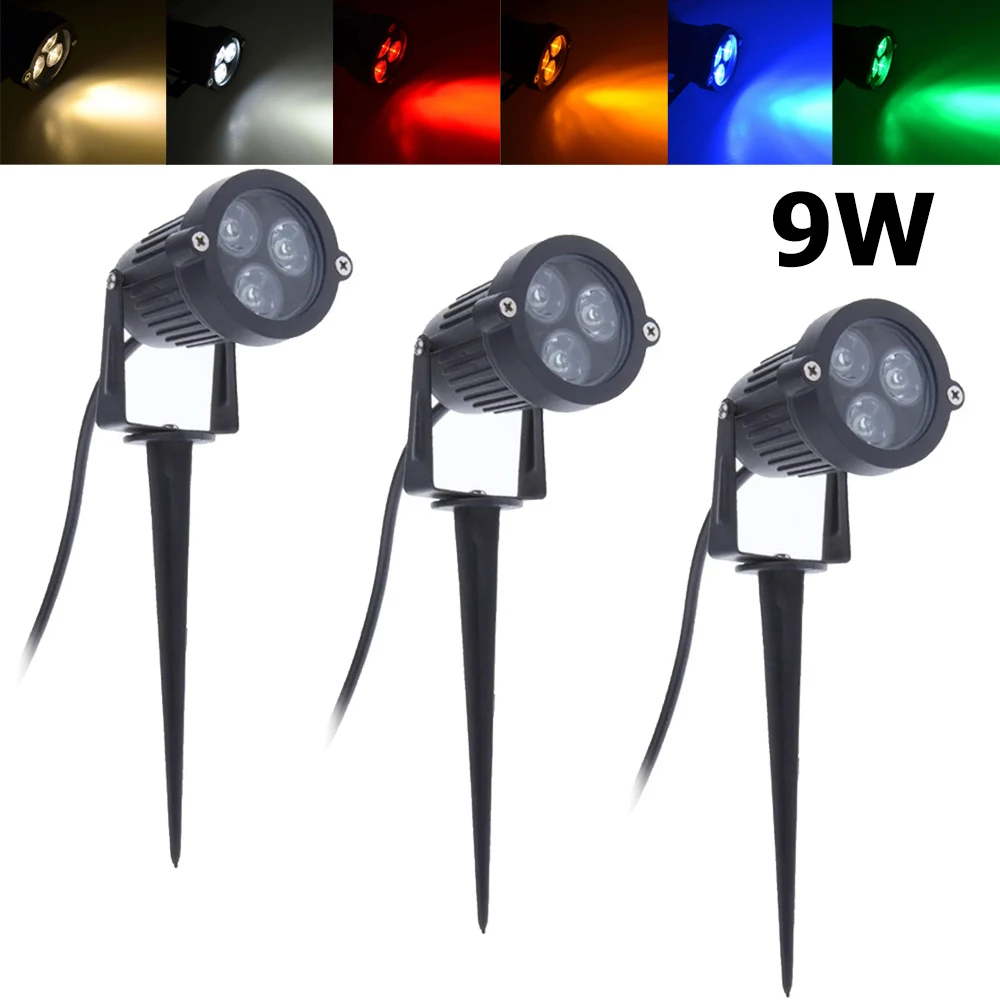 9W Waterproof LED Lawn Lights 12V Outdoor Light Landscape Lamp Yellow Spot Exterior Garden Ornaments Decoration Lighting Terrace