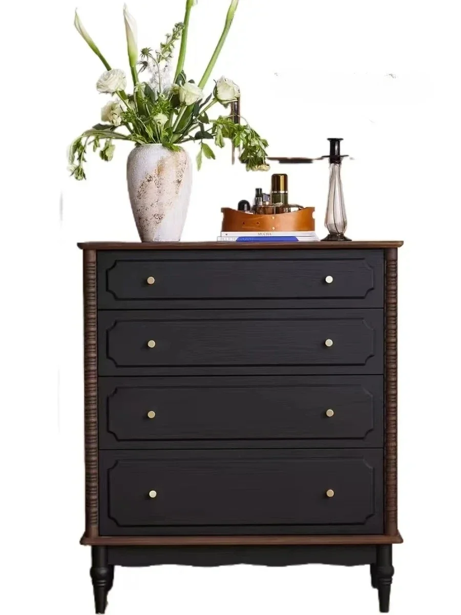 

N French Retro High-End Chest of Drawers American Simple and Light Luxury Living Room Locker Bedroom Storage Cabinet