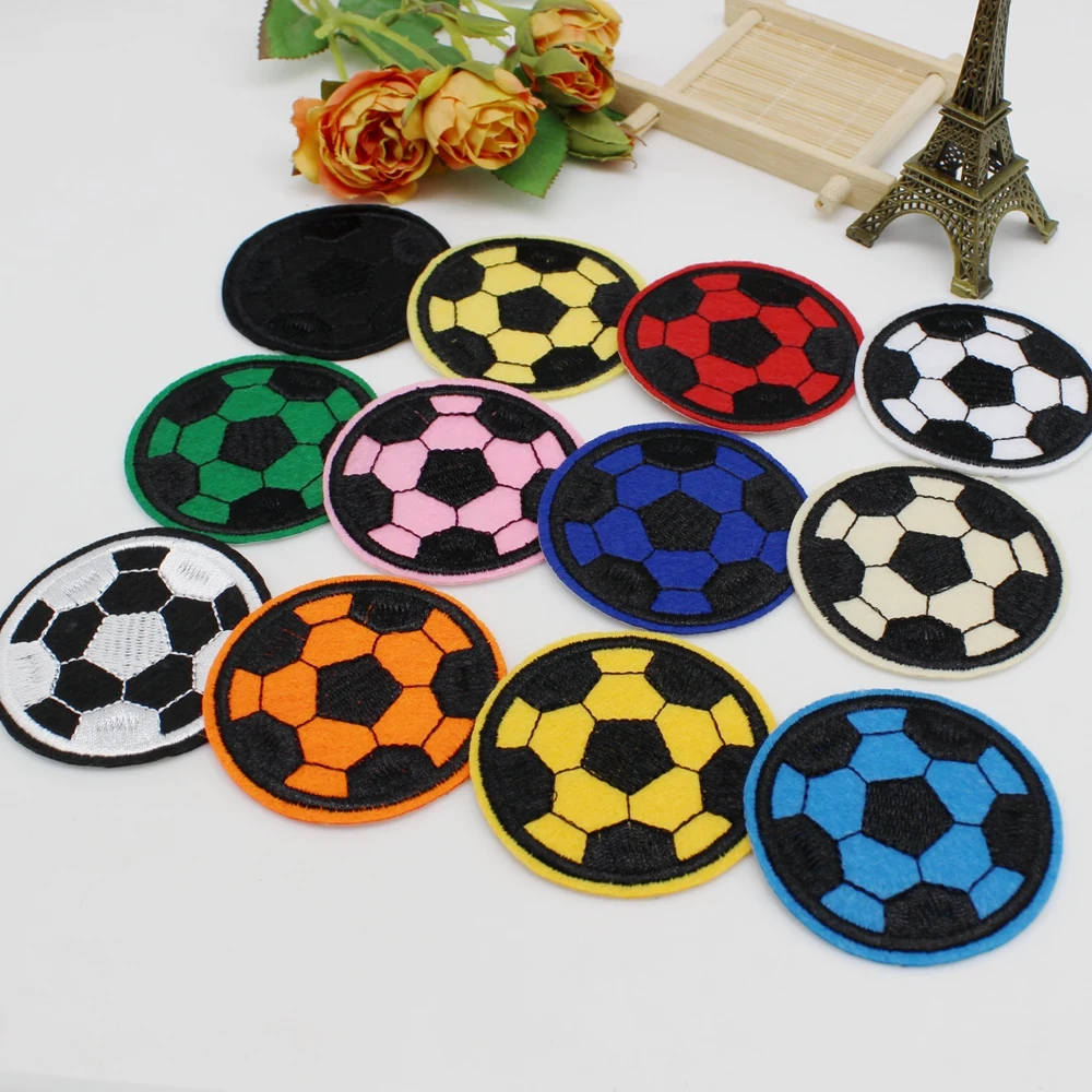 12pcs/l Random football Embroidered Patches for Sew on Iron on footbal decorative applique repair small holes patch for Children