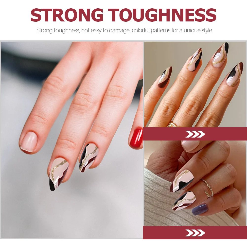 Faux ongles détachables, longs, couverture complète, durables, Ultra fins, pour manucure, DIY, 48 pièces