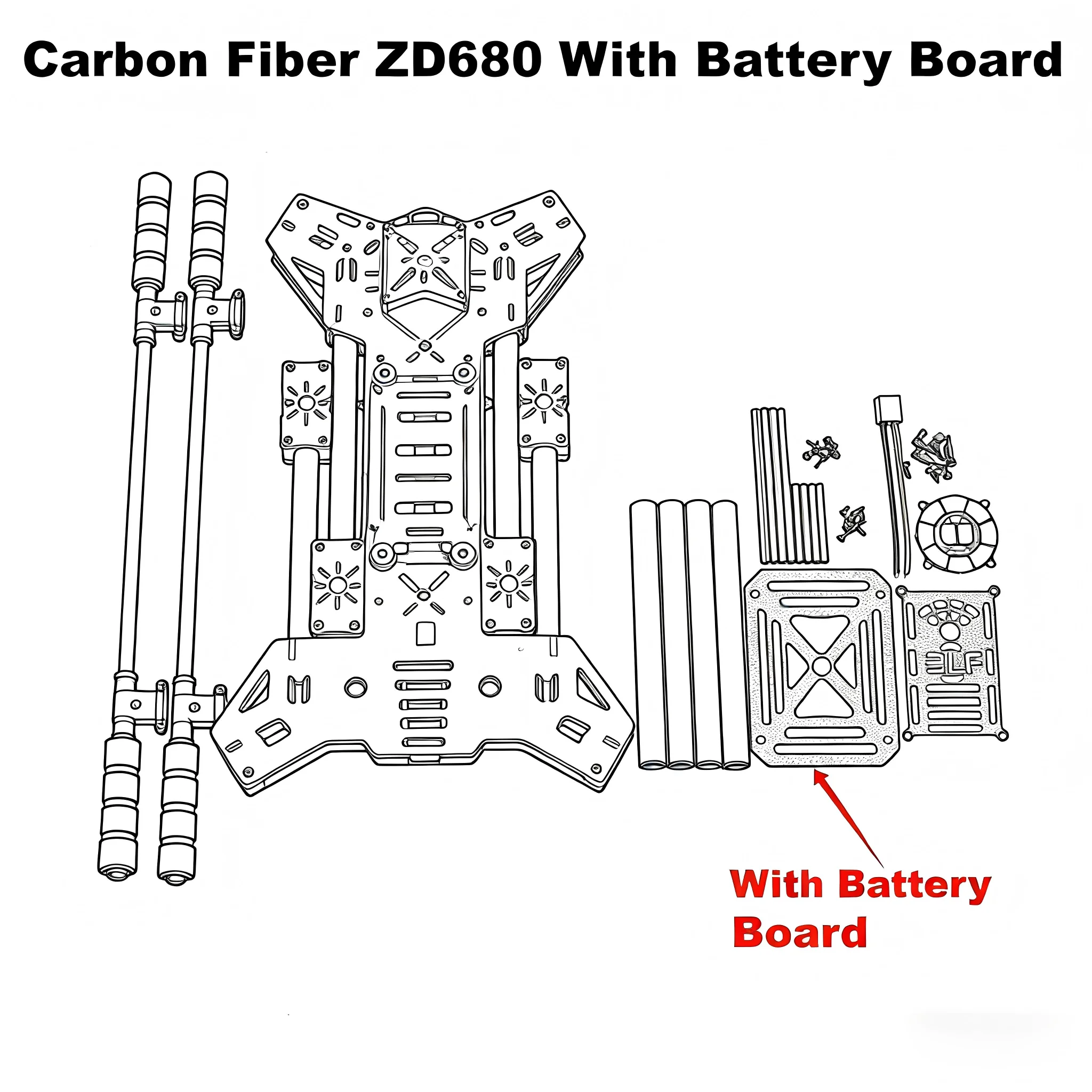 NEW ZD680 PIXHAWK2.4.8 M8N Full Carbon Fiber Hexa-Rotor Foldable Arm Hexacopter Frame Kit forCopter with Unflodable Landing Gear