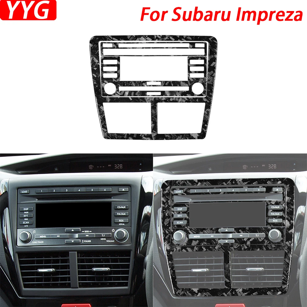 

For Subaru Impreza 2009-2011 Forged Carbon Fiber Central Control Radio CD Panel Set Trim Cover Car Interior Accessories Sticker