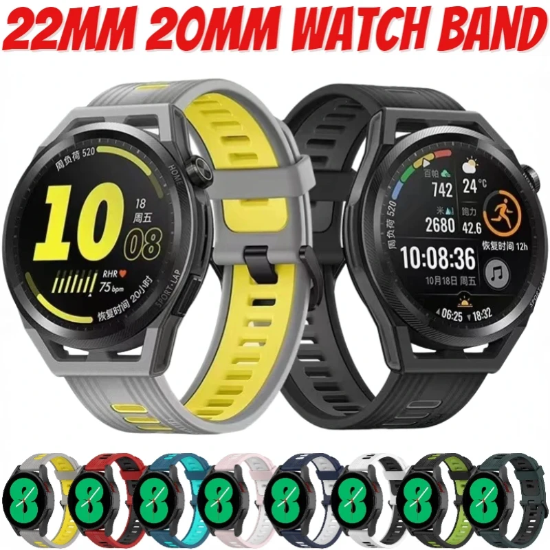 

22mm 20mm Silicone Strap For Huawei Watch GT3 Amazfit GTR 4/GTS 4/Stratos 3 Bracelet Wristband For Samsung Galaxy Watch 6/5/4/3