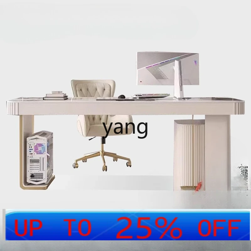 

LMM легкий роскошный письменный стол из каменной плиты, современный простой домашний минималистичный яркий стол на столешнице