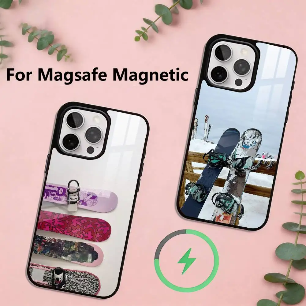 

Cool Snowboard Phone Case For iPhone17,16,15,14,13,12,11 Plus,Pro Magnetic For Magsafe Wireless Charging