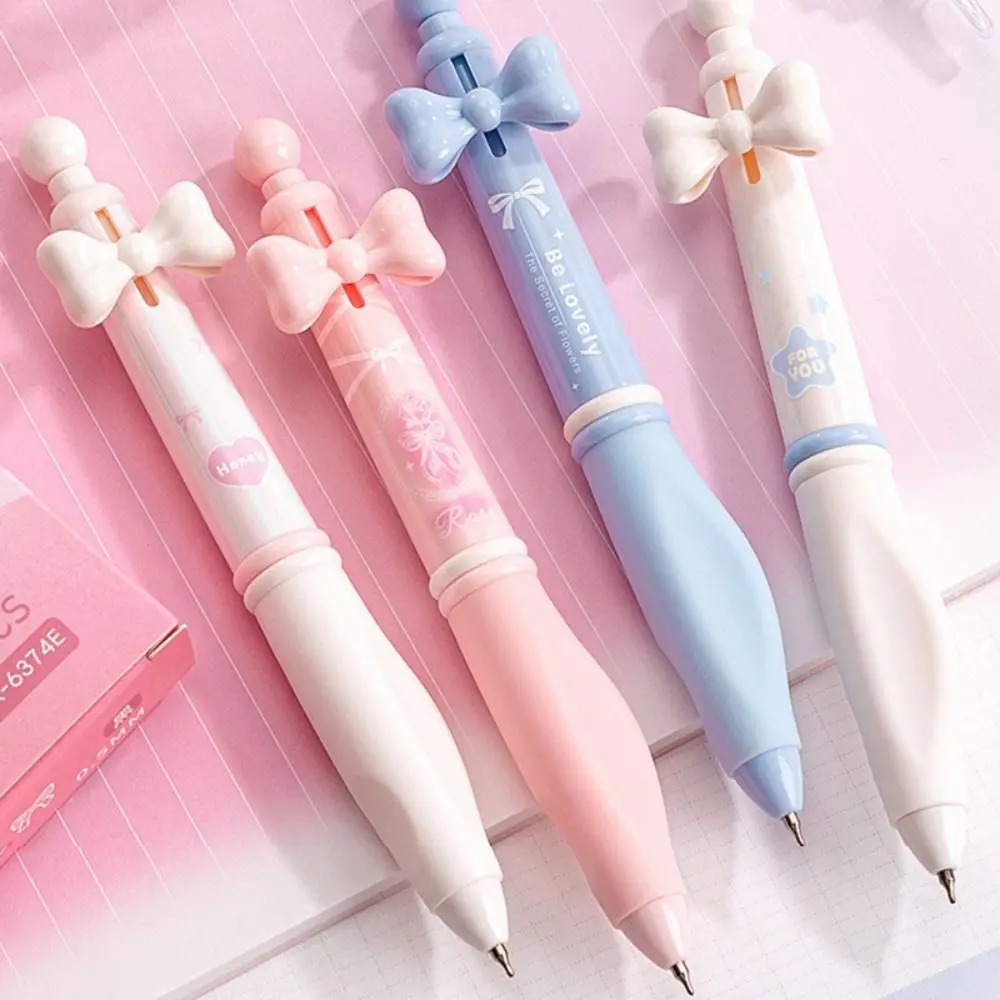 4PCS New 0.5mm Black Ink Gel Pen Quick Drying 3D Patch Decor Neutral Pen CS Tip Office Signature Pen Students