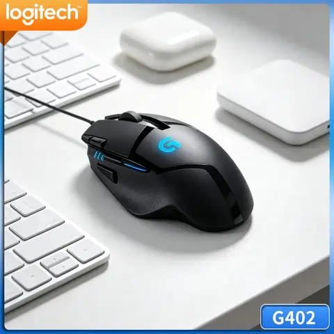 High-Speed Logitech G402 Mouse 500 IPS Tracking 32-Bit ARM Anti-Slip for High-Performance Gaming and Work Use