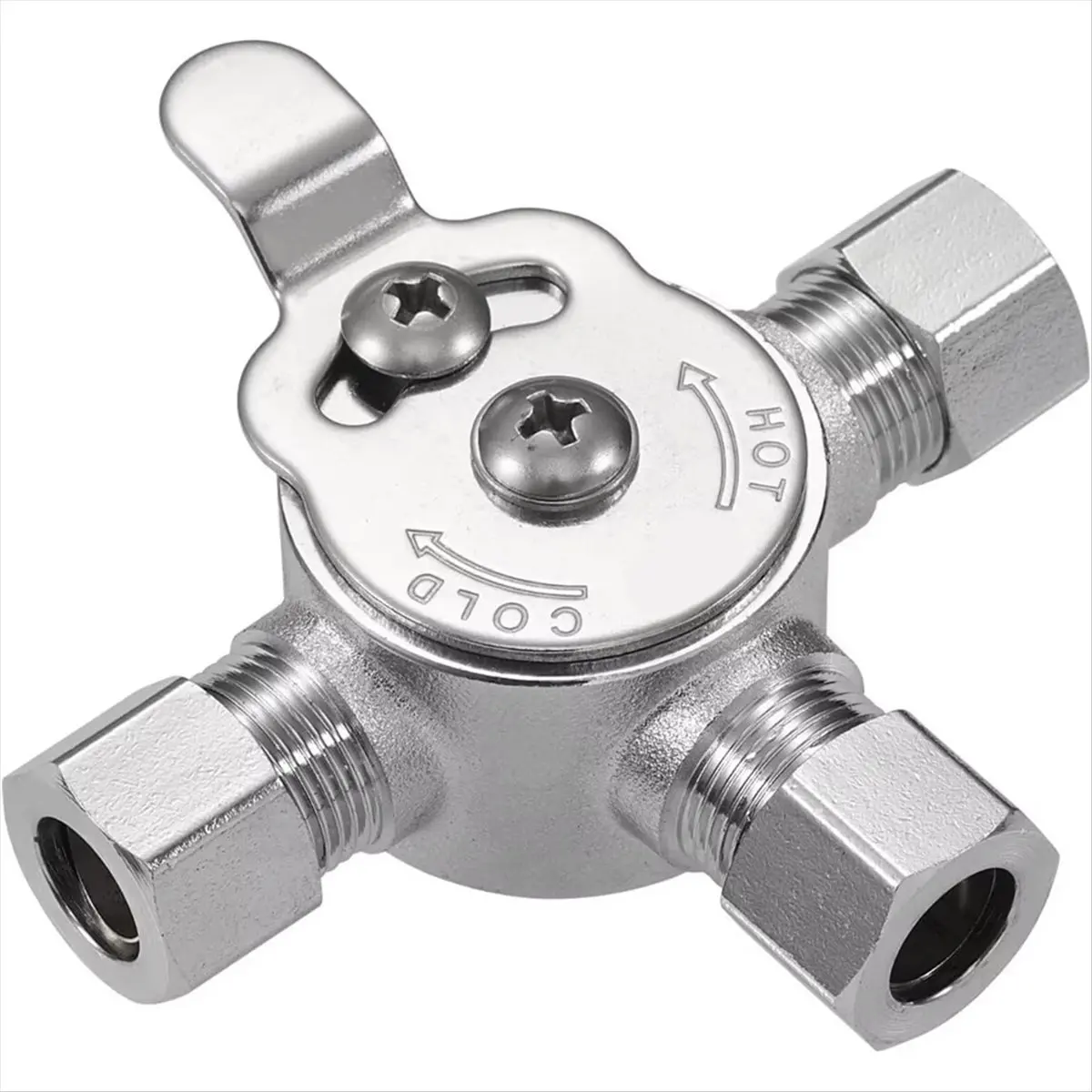 

【frki】 Below Deck Mixing Valve,3/8" Compression LF Brass Body,Thermostatic Mixing Valve for Hot and Cold Water