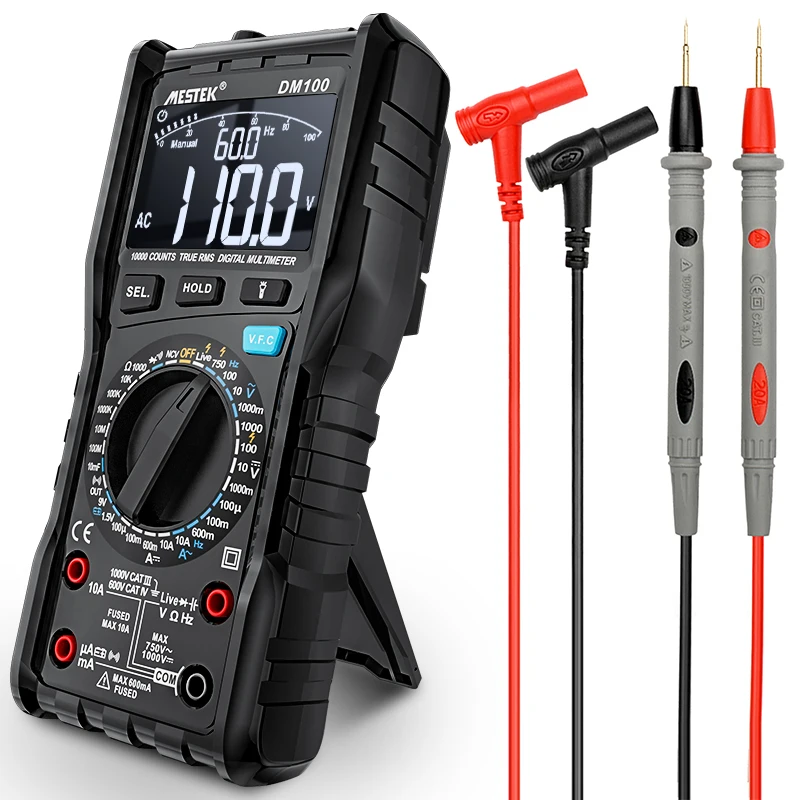 Best Selling Product  Multimeter 10000 Counts DM100 1000V/10A Voltage Current Resistance Tester Digital Multimeter