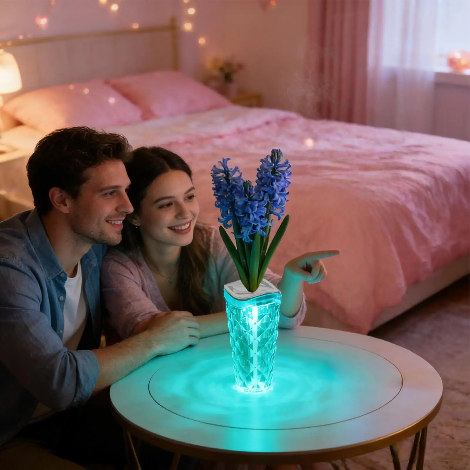 Humidifier For Plants 800ml USB Powered With Ambient Lighting Plant Humidifier Vase Decor With Lights For Home Apartment Bedroom