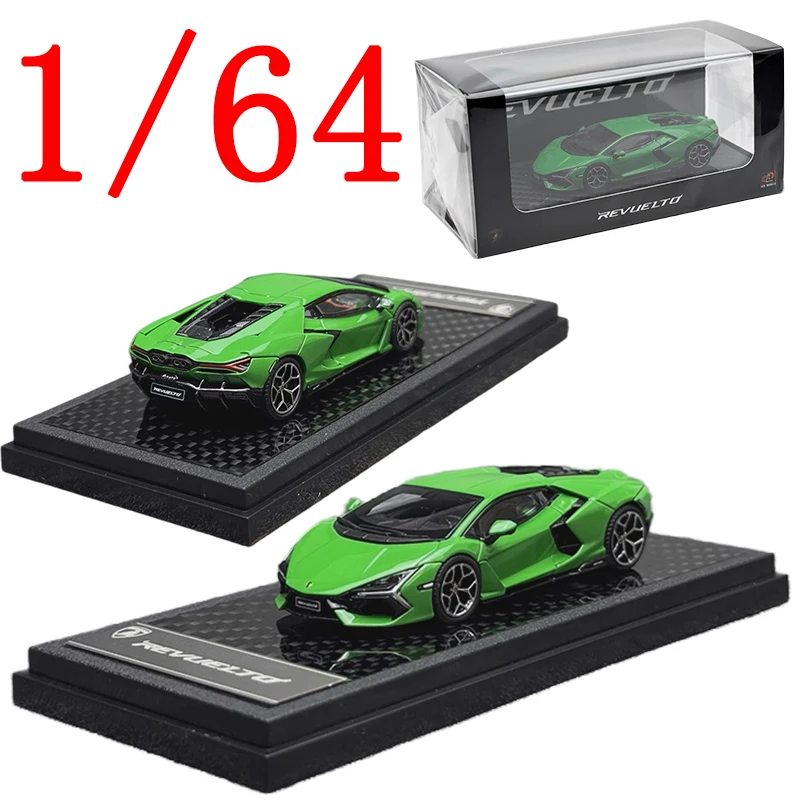 LCD دييكاست 1/64 مقياس لامبورغيني سبيكة نموذج سيارات لامبورغيني ريفيلتو الأخضر اللعب المركبات لعب للأولاد هدية الصندوق الأصلي #1