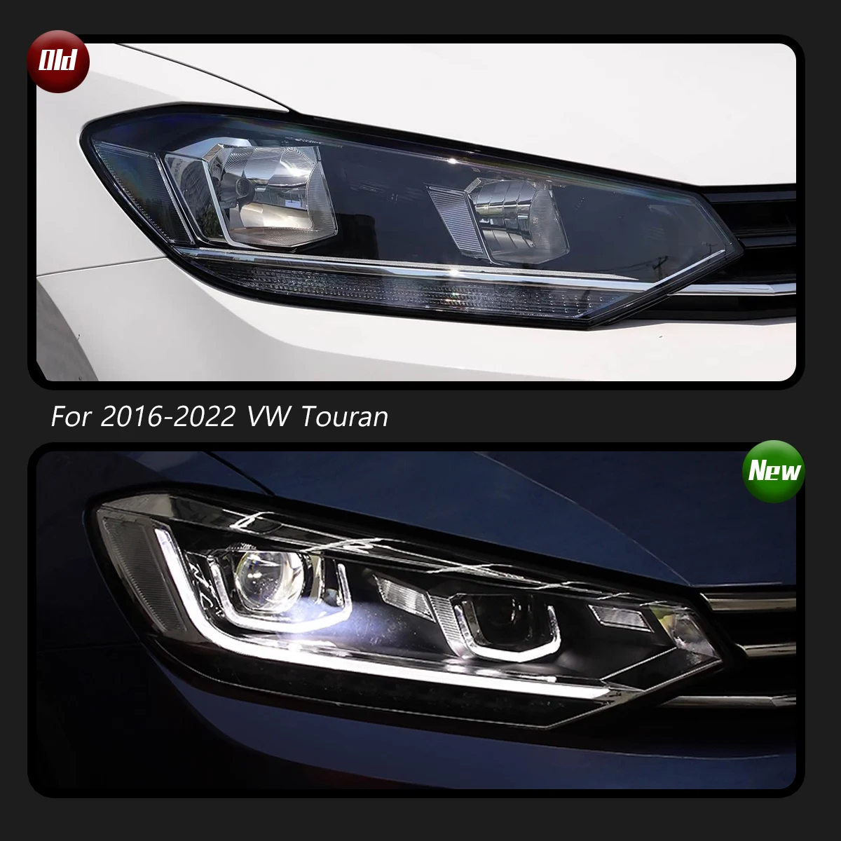 

TYPY New LED Car Headlights For VW Touran Headlight 2016-2022 Signals Auto Accessories Daytime Running Lights
