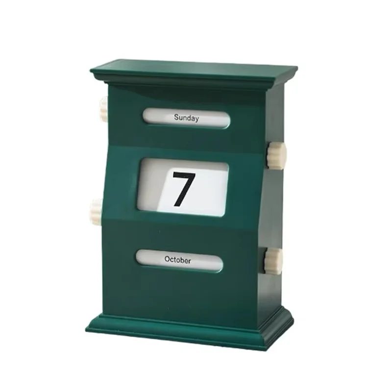 AEE7-Meja Kalender Blok Kalender Retro Tampilan Tanggal Meja Dekorasi Meja Dekorasi Desktop Blok Tanggal